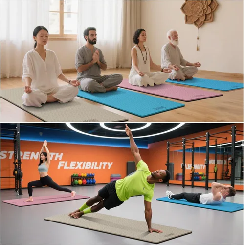 Miniatura 6 de Tapete de yoga extra largo y ancho para hombres y mujeres altos, 2.992 x 1.283 x 0.276 in, TPE de alta densidad antideslizante en ambos lados
