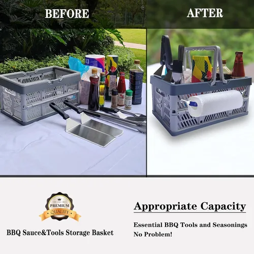 Miniatura 4 de Cesta de Almacenamiento de Salsa BBQ y Herramientas Rilltowpe: más conveniente para llevar herramientas de salsa BBQ al aire libre, en la playa