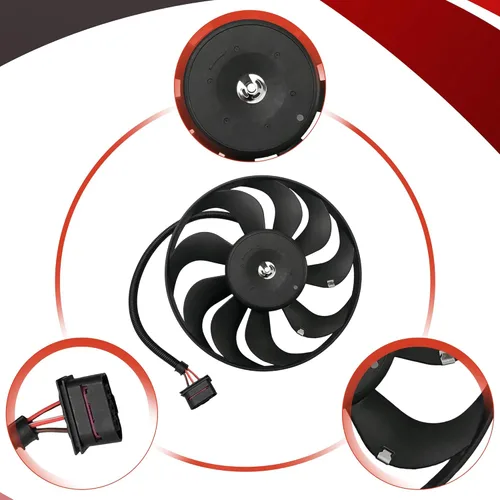 Miniatura 3 de PartsFlow Ventilador de enfriamiento del radiador izquierdo para Audi TT/TT Quattro 2000-2006 para Volkswagen Golf 1999-2006 para Volkswagen Jetta