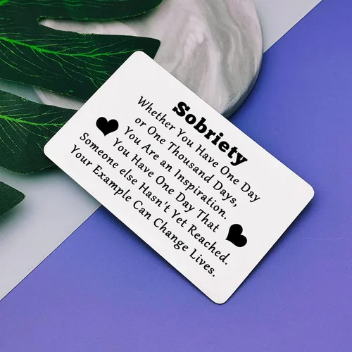 Miniatura 3 de Regalo de recuperación de adicciones para mujeres y hombres, tarjeta de inserción de billetera de metal, regalo de sobriedad, regalo de recuperación