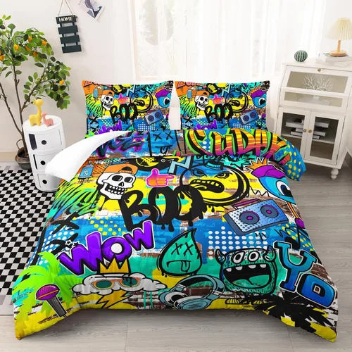 Miniatura 15 de AILONEN Juego de edredón de camuflaje para videojuegos, tamaño Queen, ropa de cama de microfibra con diseño de controlador de 3 piezas