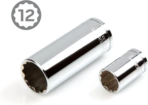 Miniatura 5 de TEKTON Juego de llaves de vaso y trinquete de 12 puntos poco profundos y profundos de 3/8 pulgadas con estuche, 73 piezas