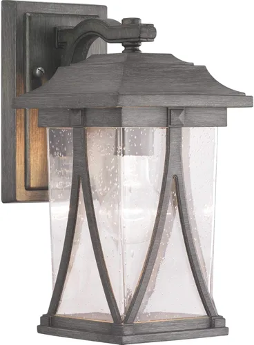 Miniatura 10 de Progress Lighting Abbott Collection - Farol de pared pequeño de cristal transparente con semilla para exteriores, 1 luz, bronce antiguo