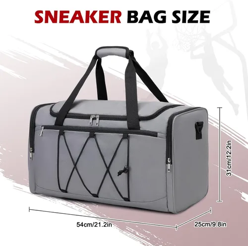 Miniatura 2 de Bolsa de lona para tenis para viajes, Gris