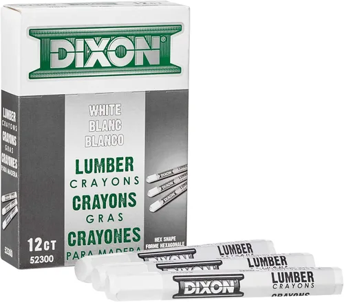 Dixon - 464-52300 Ceras de marcaje para madera industrial, 4.5" x 1/2" Hex, blanco, 12 unidades (Paquete de 1) (52300)