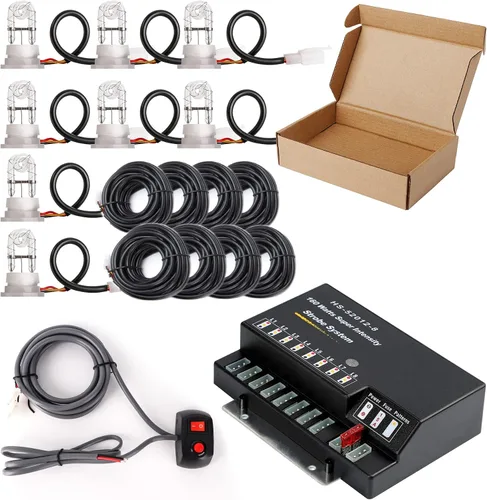 Miniatura 7 de Hideaway - Kit de luces estroboscópicas con 8 bombillas HID, 13 modos intermitentes, función de recuperación de memoria, cable de alimentación de 16