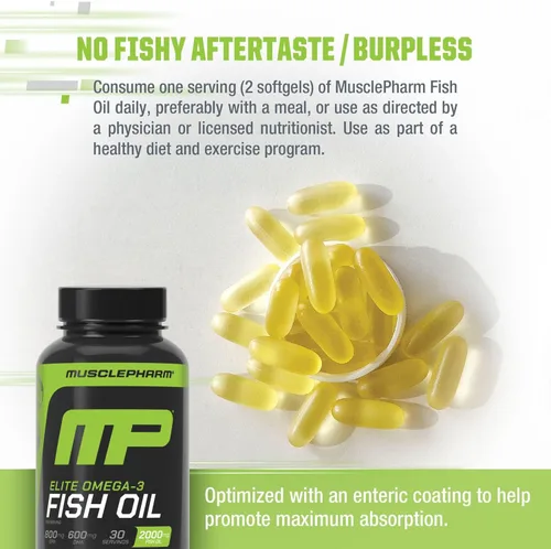 Miniatura 8 de MusclePharm Essentials - Aceite de pescado Elite Omega 3, apoya las articulaciones, el rendimiento muscular y la recuperación, salud cerebral