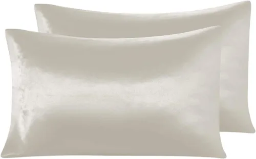 Miniatura 3 de Anex Linen Juego de sábanas de satén, juego de ropa de cama de 4 piezas, hilos altos, juego de sábanas 100% satén beige ultra suave, juego