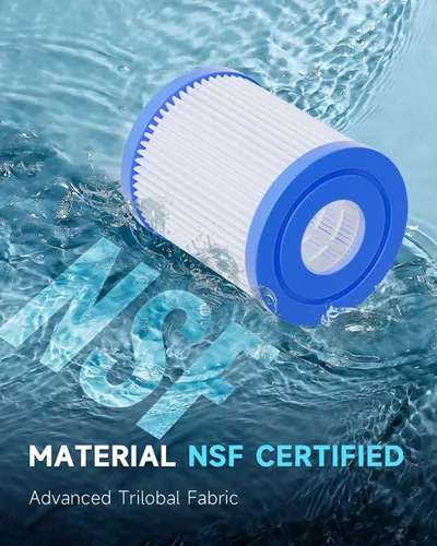 Miniatura 2 de AQUALTRA Filtro tipo I compatible con 58093/58511/58381, filtro de piscina sobre el suelo de 3.5 x 3.1 pulgadas, paquete de 6