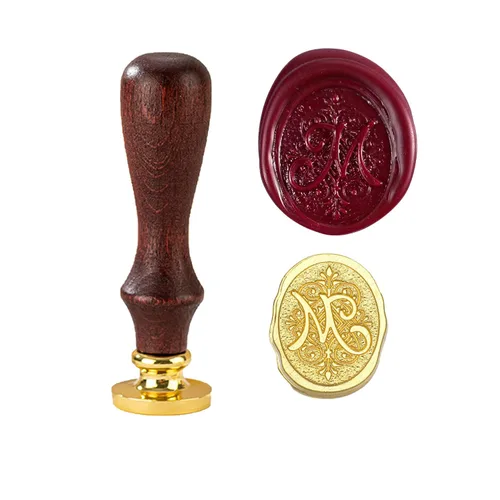 Miniatura 18 de Sello de cera con letra inicial del alfabeto G, sello de cera de sellado de letras vintage con cabeza de latón extraíble y mango de madera