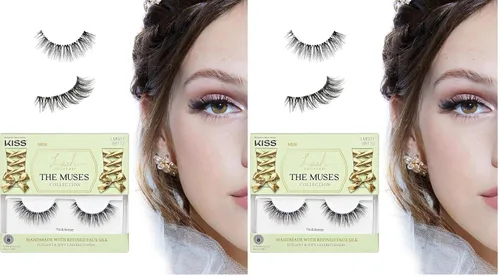 Miniatura 14 de KISS Las Musas, Pestañas Postizas, 'Noblesse', 12mm, Incluye 1 Par, Fácil de Aplicar, Racimos de Pestañas Reutilizables