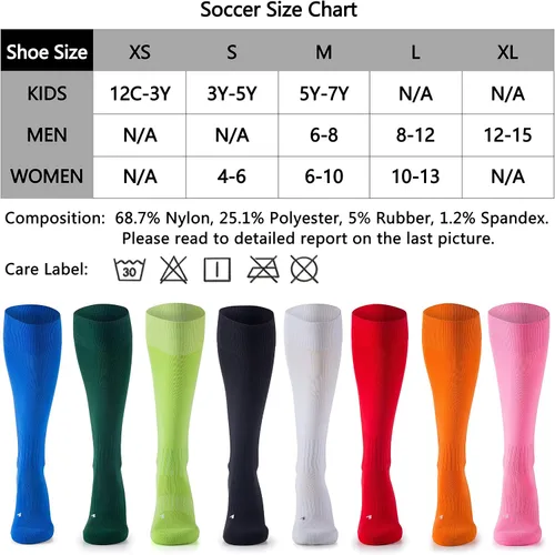 Miniatura 2 de Paquete de 2 3 calcetines de béisbol de fútbol y sóftbol para jóvenes y adultos, calcetines multideportivos