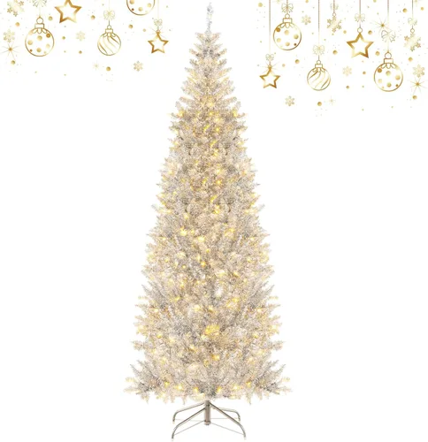 Miniatura 15 de GOFLAME Árbol de Navidad de 6 pies sin luz, árbol de Navidad negro, decoración de Halloween en forma de lápiz, árbol de Halloween con 520 puntas