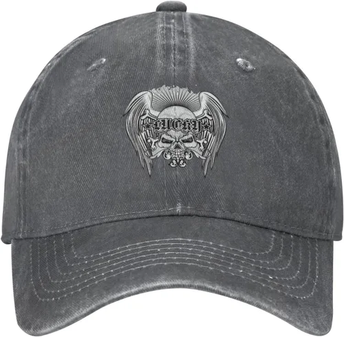 Miniatura 2 de Cowboy Hat Trendy Hats for Man and Women Djustable Four Season Outdoor Baseball Cap of Hell Skull with Angel Deep Heather