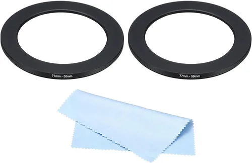Miniatura 17 de PATIKIL Anillo de metal con paño de limpieza, paquete de 2 anillos adaptadores de filtro de lente de cámara, anillo adaptador de filtro de aluminio