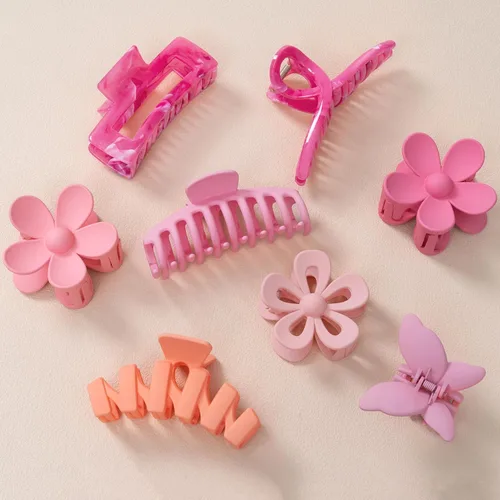 Miniatura 9 de Sunolga 8 pinzas para cabello para mujer, pinzas de garra con forma de flor para cabello grueso, accesorios para cabello antideslizantes
