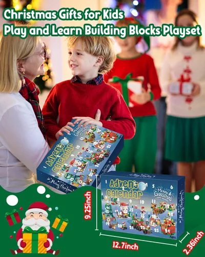 Miniatura 8 de COOLTUNE Calendario de Adviento 2023 para niños, 24 días de bloques de construcción de Navidad, juego de cuenta regresiva, sorpresa diaria, regalos