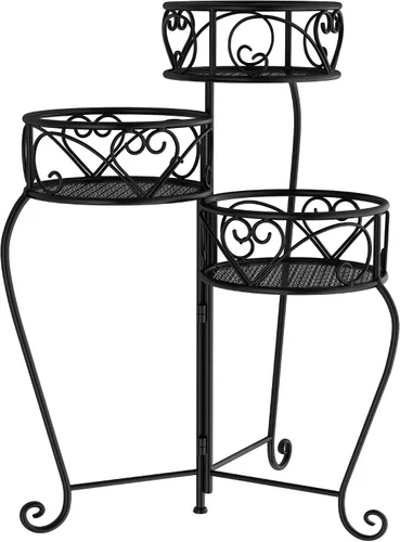 Pure Garden - Soporte de triciclo para plantas de 2 niveles, interior o exterior, diseño decorativo vintage de metal para exhibición en patio,