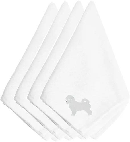 Miniatura 4 de Caroline's Treasures BB3448NPKE Affenpinscher - Juego de 4 servilletas bordadas, lavables, suaves, duraderas, servilletas de mesa para hotel