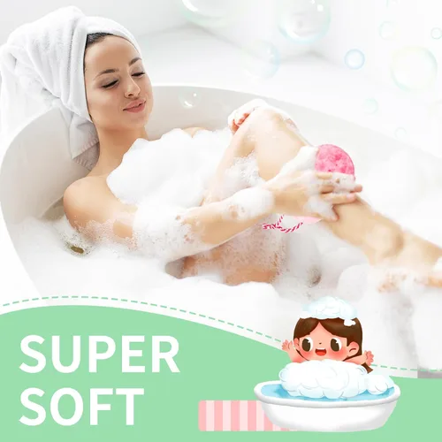 Miniatura 4 de Esponja de ducha de baño para mujer y hombre, masaje relajante corporal exfoliante esponja de lufa de limpieza profunda