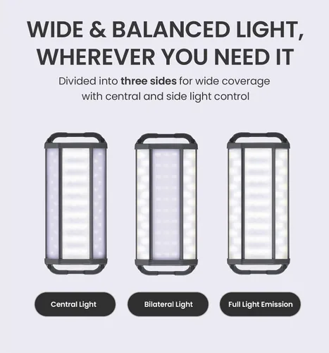 Miniatura 2 de CLAYMORE 3FACE NEO - Linterna LED recargable de 10 luces LED – 4,900 lúmenes, luz gran angular de 3 lados, tiempo de funcionamiento de 45 horas, 3