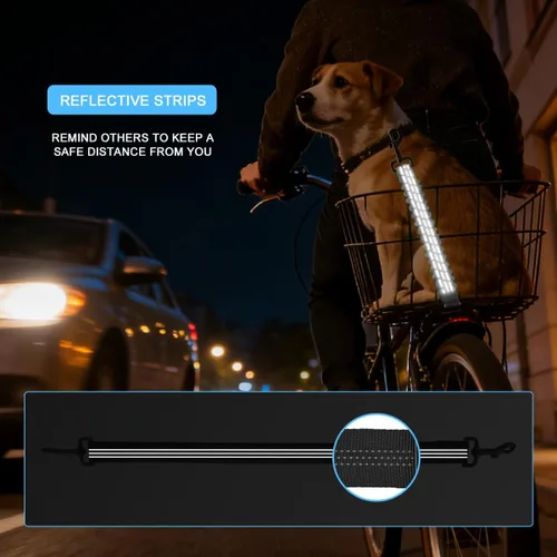 Miniatura 5 de Cinturón de seguridad para perro para canasta de bicicleta, cinturón de seguridad retráctil para perro, arnés elástico de seguridad para mascotas