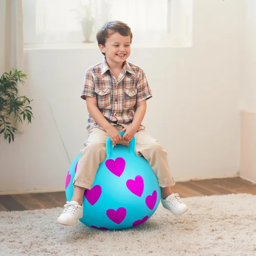 Miniatura 6 de Bola de tolva, bola hinchable de 15 pulgadas con asa, corazón rosa, juguetes para niñas, divertido juego activo en interiores, juguetes inflables