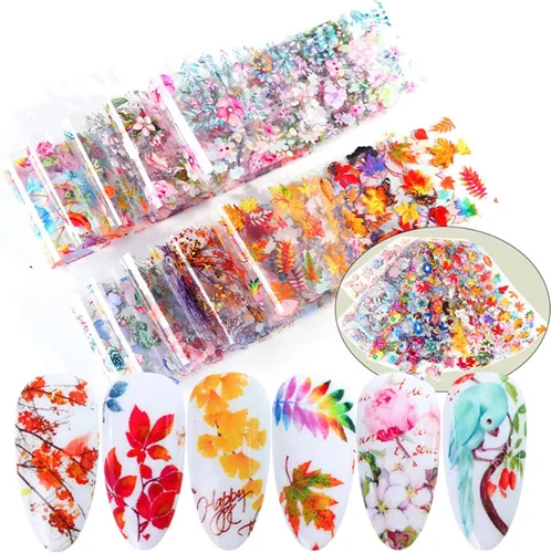 Miniatura 8 de Calcomanías de transferencia de papel de uñas de Navidad, 10 hojas de calcomanías de arte de uñas de Navidad, calcomanías de invierno, Papá Noel