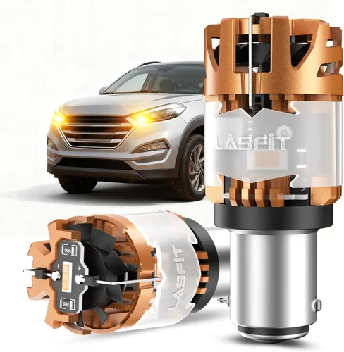 Miniatura 11 de LASFIT PWY24W Bombillas LED de señal de giro PW24W Resistencia integrada Canbus sin errores, extremadamente brillante, intermitente ámbar/amarillo