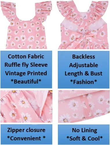 Miniatura 119 de Vestido de verano para niña, de algodón, con diseño floral
