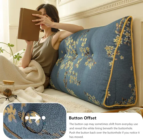 Miniatura 4 de Almohada WOWMAX grande de apoyo con forma triangular, almohada con forma de cuña para respaldo o lectura, cabecero para el día de la Madre