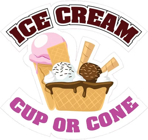 Adhesivos para camiones de alimentos, taza de helado o concesión de concesión para restaurante, etiqueta engomada de vinilo troquelada L53, letrero