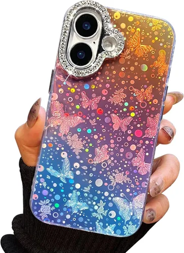 Miniatura 69 de I-MGAE-IN-AR Funda compacta para iPhone 11, diseño de mariposa, marco de protección de lente de cámara con diamante 3D, bonitas fundas protectoras