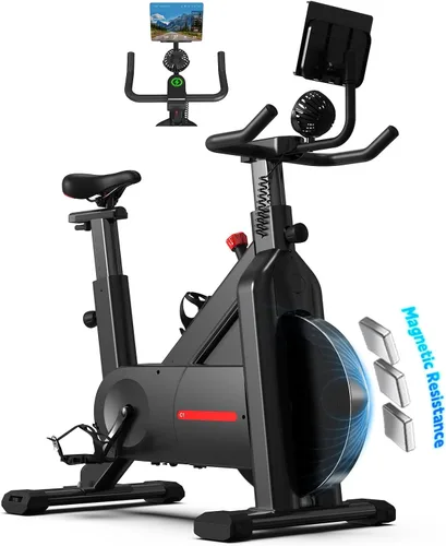 Yesoul Black Exercise Bike for Home, Low Noise Indoor Cycling Bike for Home Gym Electric Stationary Bike with Tablet Mount & Comfortable Seat