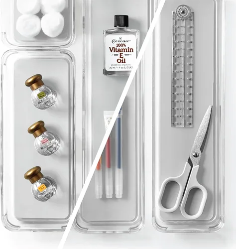 Miniatura 4 de BINO The Modular+ - Juego de 4 cubos organizadores de cajones, color gris, pequeño, almacenamiento multiusos, forro de agarre suave y patas de goma