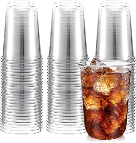 Miniatura 11 de Ziliny 100 copas de vino de plástico de 9 onzas sin tallo, desechables, copas de vino de plástico para fiestas, bodas, cumpleaños, cócteles