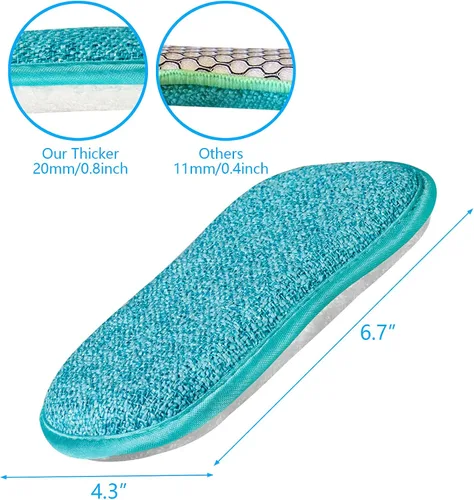 Miniatura 3 de 10 paquetes de esponjas de cocina para fregar sin rasguños, paños multiusos, esponja con un poder de estropajo resistente - Limpieza sin esfuerzo