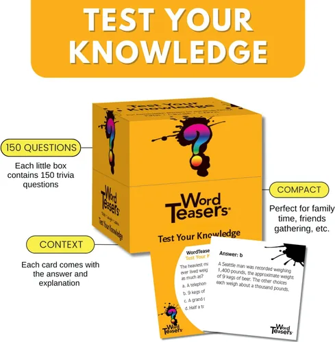 Miniatura 3 de ? WORD TEASERS Pon a prueba tus conocimientos – Juego de trivia de conocimiento aleatorio para adultos y niños – Divertido e interesante juego