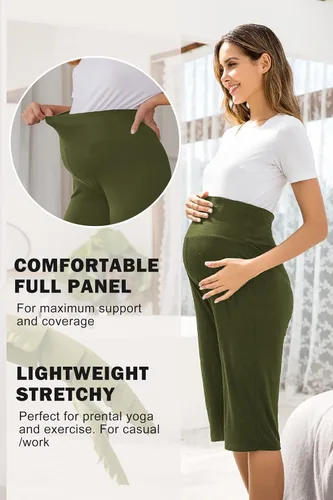 Miniatura 2 de Ekouaer Pantalones cortos de maternidad para mujer, pantalones capri de maternidad, pantalones cortos de yoga, pantalones cortos para embarazo