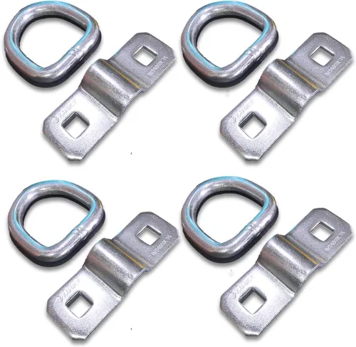 Miniatura 6 de LE KAPMOZ Anillos en D resistentes de 3/8 pulgadas, ganchos de anclaje de amarre para remolque, camión, cama, camioneta, caravana, cámper, ATV