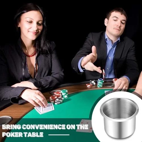Miniatura 5 de Tessco for you 2 piezas de soporte de vaso de mesa de acero inoxidable para tazas de bebidas, accesorios de mesa de metal para mesa de casino