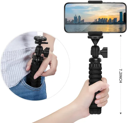 Miniatura 3 de ZTON trípode flexible para teléfono celular pequeño, montaje para teléfono celular ajustable, soporte Octopus universal para iPhone, Samsung, cámara