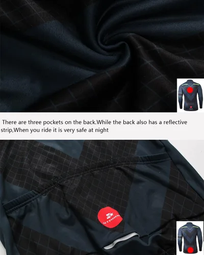 Miniatura 6 de MR Strgao - Chaqueta térmica de invierno para hombre, a prueba de viento, manga larga, para ciclismo