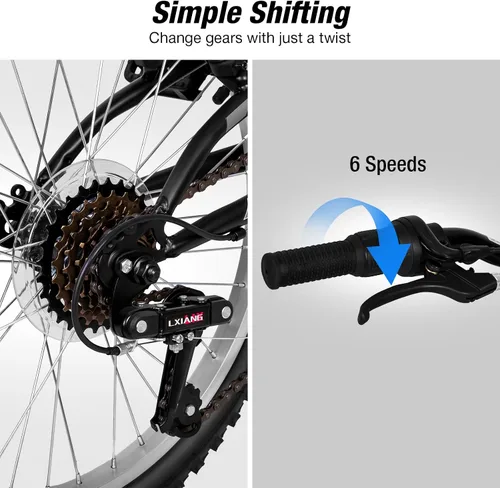Miniatura 3 de Bicicleta de montaña para niños WEIZE, bicicletas de 20 y 24 pulgadas para niños de 6 a 14 años, para niños y niñas, con suspensión doble completa