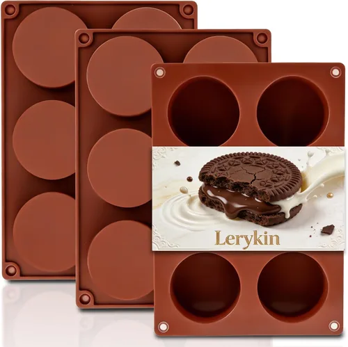 Miniatura 12 de Lerykin Paquete de 3 moldes de silicona extra grandes de 5 cavidades, molde de media esfera antiadherente para hacer bombas de chocolate caliente
