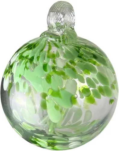 Dale Tiffany Vidrio soplado a mano, 8 pulgadas de diámetro celta, colección árbol de la vida, globo de bruja colgante jardín interior/exterior