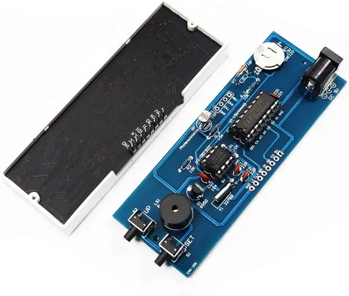 Miniatura 2 de Treedix 1 unids colorido reloj digital kits LED hablando reloj DIY kit componente reloj electrónico soldadura experimento (azul)