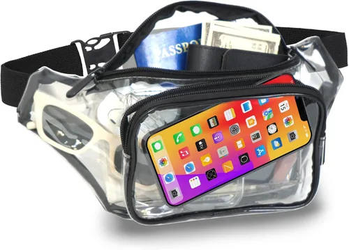 Miniatura 8 de SoJourner Riñonera holográfica Rave Paquetes para festivales de mujeres y hombres Lindas bolsas de moda para cinturón, Transparente, talla única