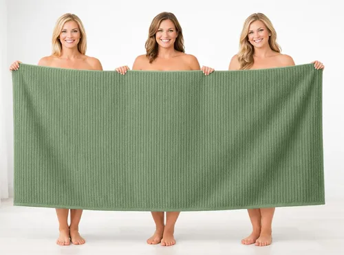 Miniatura 194 de DAN RIVER Paquete de 2 sábanas de baño de 35x70 pulgadas, sábanas de baño jumbo acanaladas para adultos, toallas grandes gruesas y absorbentes