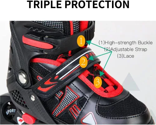 Miniatura 3 de Generic Patines en línea para niños, patines en línea ajustables con luz y ruedas iluminadas, patines iluminadores al aire libre para niños y niñas